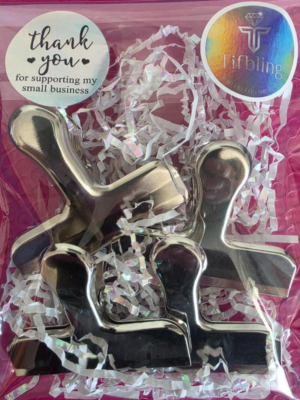 Large Stainless Steel Magnetic Silver Bag Clips